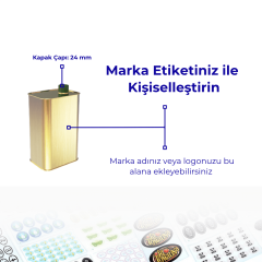 Sarkap 0,175 L (175 ml) Kapaklı Dekoratif Zeytinyağı Tenekesi Dobi Kapaklı - Gold