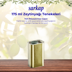 Sarkap 0,175 L (175 ml) Kapaklı Dekoratif Zeytinyağı Tenekesi Dobi Kapaklı - Gold