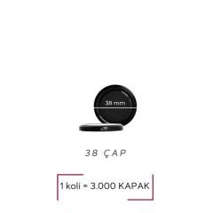 Sarkap 38 mm 3000 Adet Kolili Kavanoz Kapağı Siyah