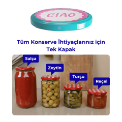 Hijyenik Paketli 10 Adet Kavanoz Kapağı 82 mm Dolce Vita Desenler CiaoPembe