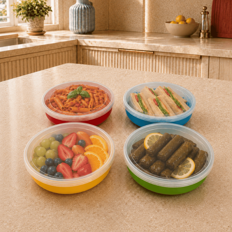 Sarkap Home 600 ml 4’lü  Kapaklı Saklama Kabı Seti