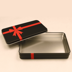 Sarkap Kurdeleli Metal Baklava Kutusu 265x180x45 mm Siyah