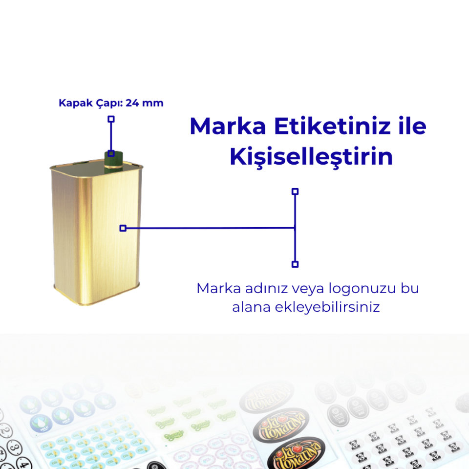 Sarkap 0,250 L 40'lı Zeytinyağı Tenekesi  PratikKapak - Gold