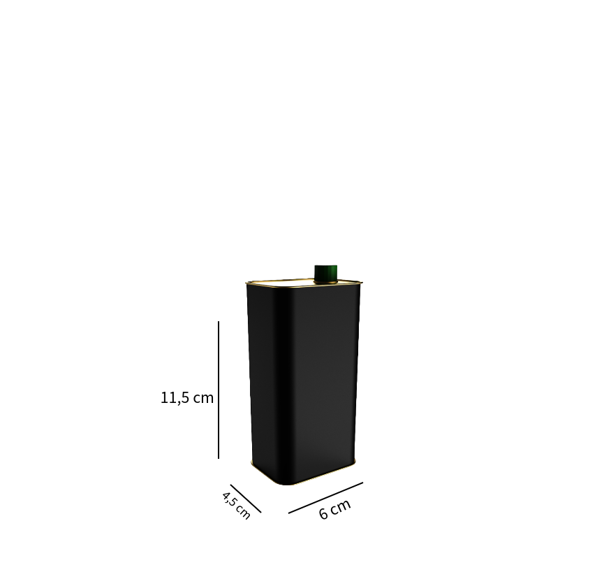 Sarkap 0,250 L (250 ml) 40 Adet Kolili Kapaklı Zeytinyağı Tenekesi Dobi Kapak - Siyah
