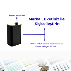 Sarkap 0,250 L (250 ml) 40 Adet Kolili Kapaklı Zeytinyağı Tenekesi Dobi Kapak - Siyah