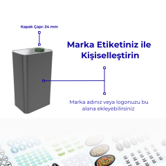 Sarkap 0,5 L (500 ml) 24 Adet Kolili Kapaklı Zeytinyağı Tenekesi PratikKapak - Mat Siyah
