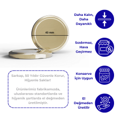 Sarkap 43 mm Kavanoz Kapağı Gold