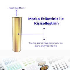 Sarkap 0,75 L (750 ml) 27 Adet Kolili Kapaklı Silindir Zeytinyağı Tenekesi Gold