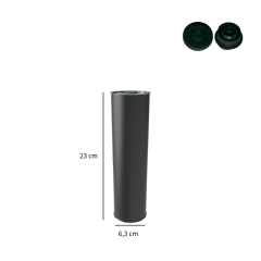 Sarkap 0,75 L (750 ml) Kapaklı Silindir Zeytinyağı Tenekesi Mat Siyah