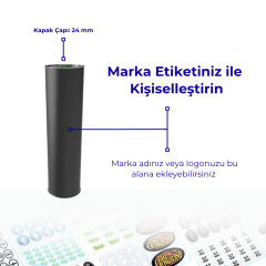 Sarkap 0,75 L (750 ml) Kapaklı Silindir Zeytinyağı Tenekesi Mat Siyah