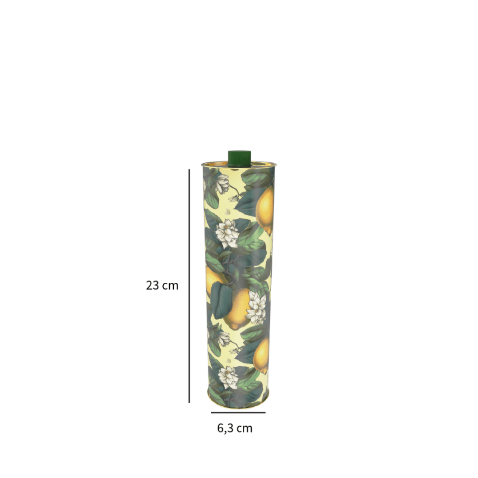 Sarkap 0,75 L 27 Adet Kolili Silindir Dekoratif Zeytinyağı Tenekesi Limon