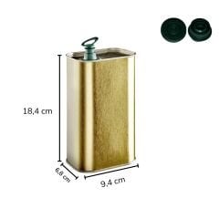 Sarkap 1 L (1000 ml) 16 Adet Kolili Kapaklı Zeytinyağı Tenekesi Dobi Kapak - Gold