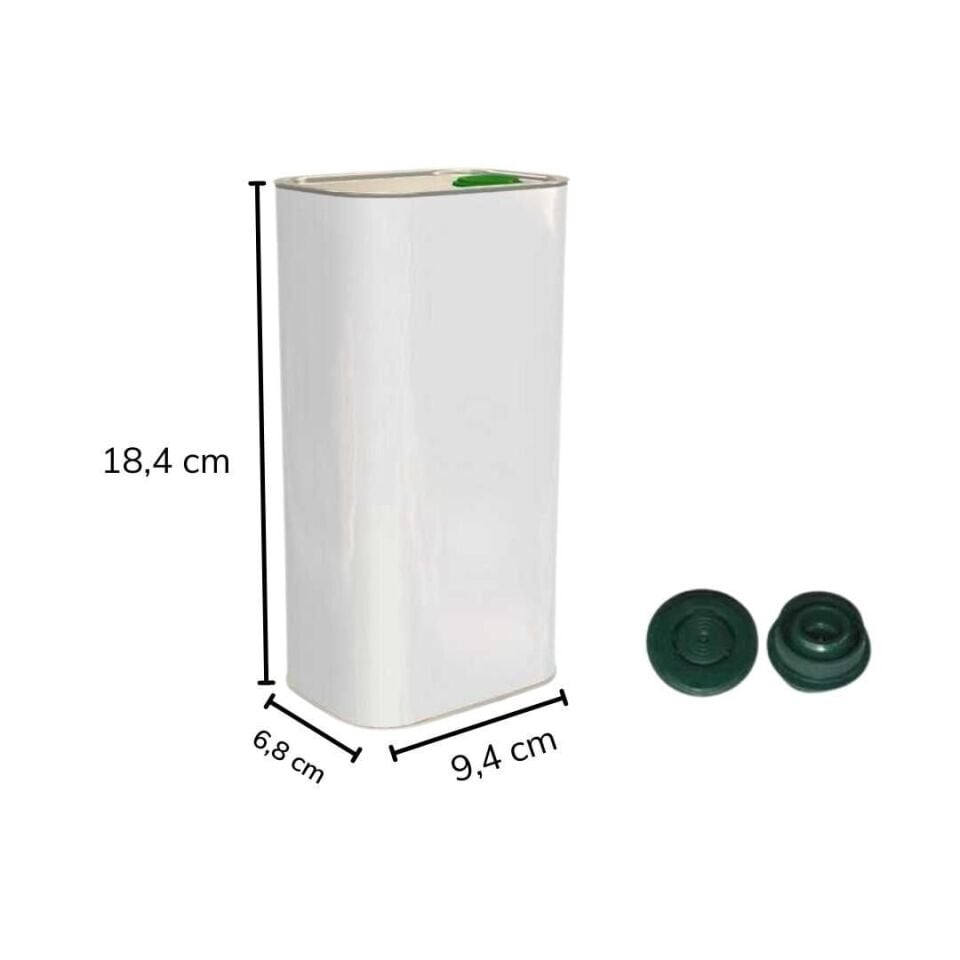 Sarkap 1 L (1000 ml) 16 Adet Kolili Kapaklı Zeytinyağı Tenekesi PratikKapak - Beyaz