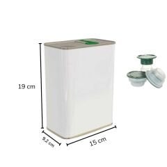 Sarkap 2 L (2000 ml) 8 Adet Kolili Kapaklı Kulplu Zeytinyağı Tenekesi Beyaz
