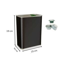 Sarkap 2 L (2000 ml) 8 Adet Kolili Kapaklı Kulplu Zeytinyağı Tenekesi Mat Siyah