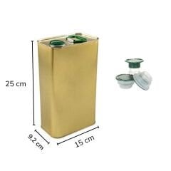 Sarkap 3 L (3000 ml) 8 Adet Kolili Kapaklı Kulplu Zeytinyağı Tenekesi Gold