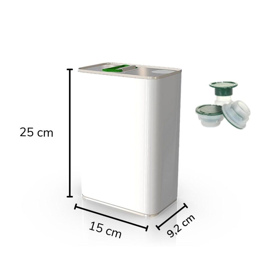 Sarkap 3 L (3000 ml) 8 Adet Kolili Kapaklı Kulplu Zeytinyağı Tenekesi Beyaz