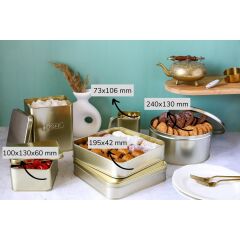 Sarkap 195x42 mm Metal Kare Kutu Gold