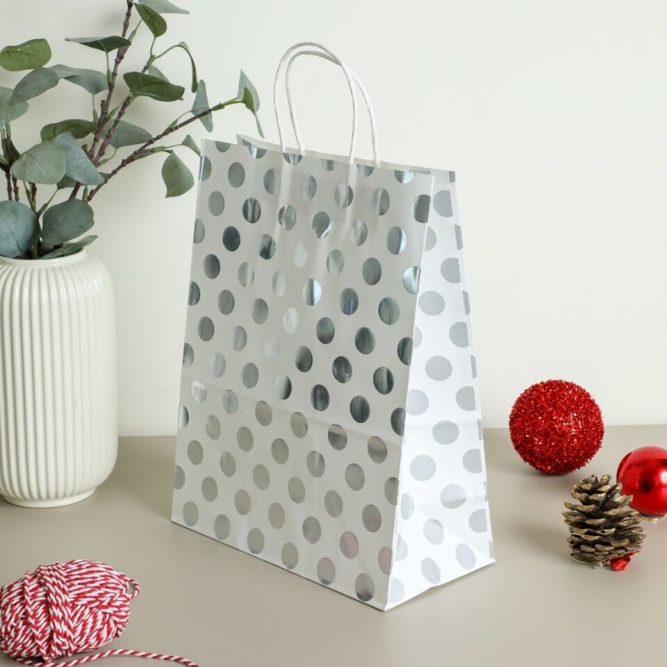 Sarkap Home 3'lü 26x33 Desenli Kraft Kağıt Poşet Çanta GRİ