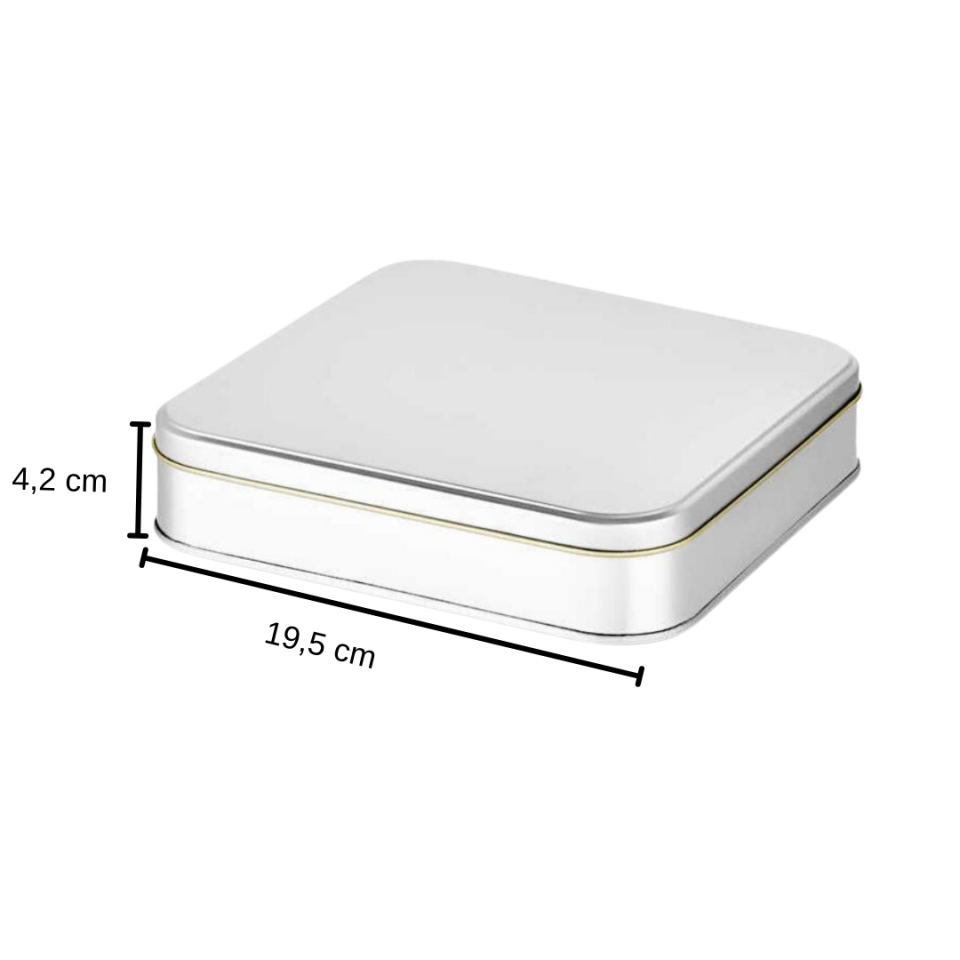Sarkap 195x42 mm Metal Kare Kutu Silver