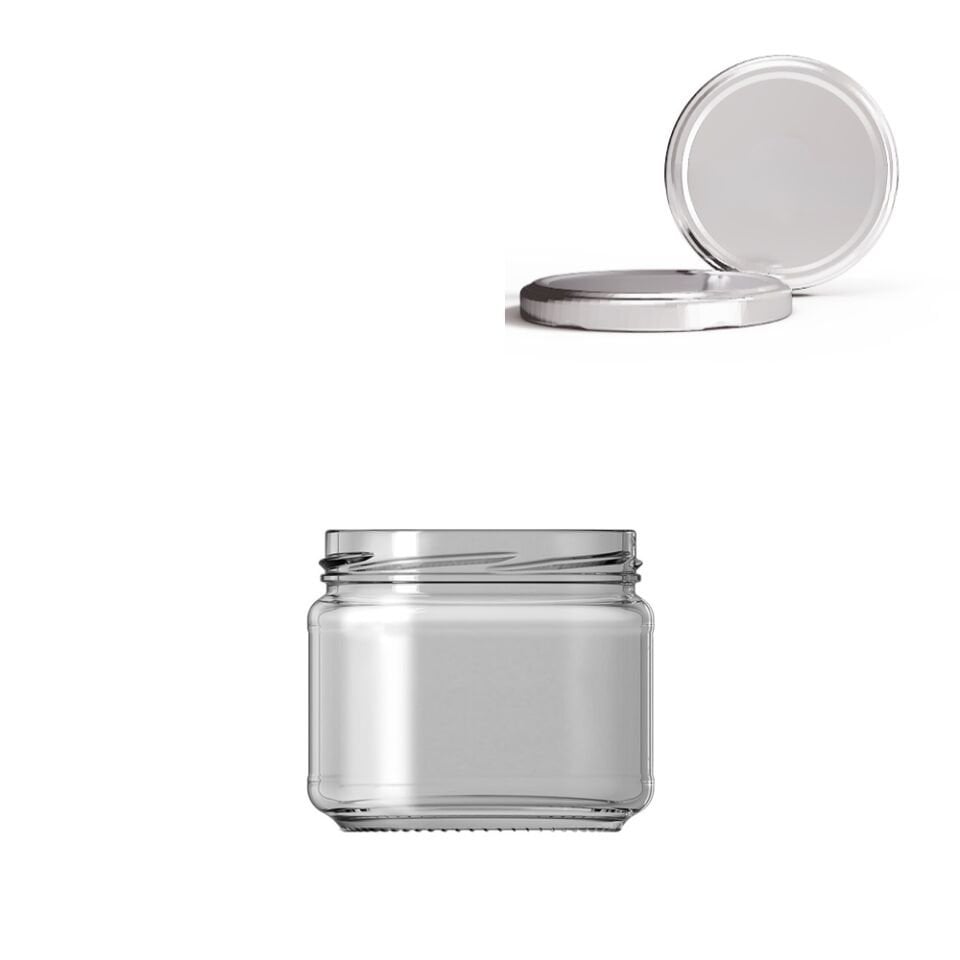Sarkap 300 ml 12 Adet Kolili Kapaklı Cam Kavanoz Silver