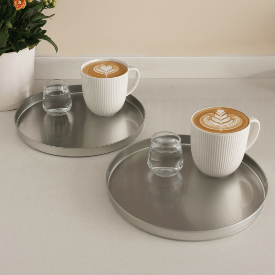 Sarkap Home 24 cm 2'li Derin Bistro Sunumluk Tepsi Silver