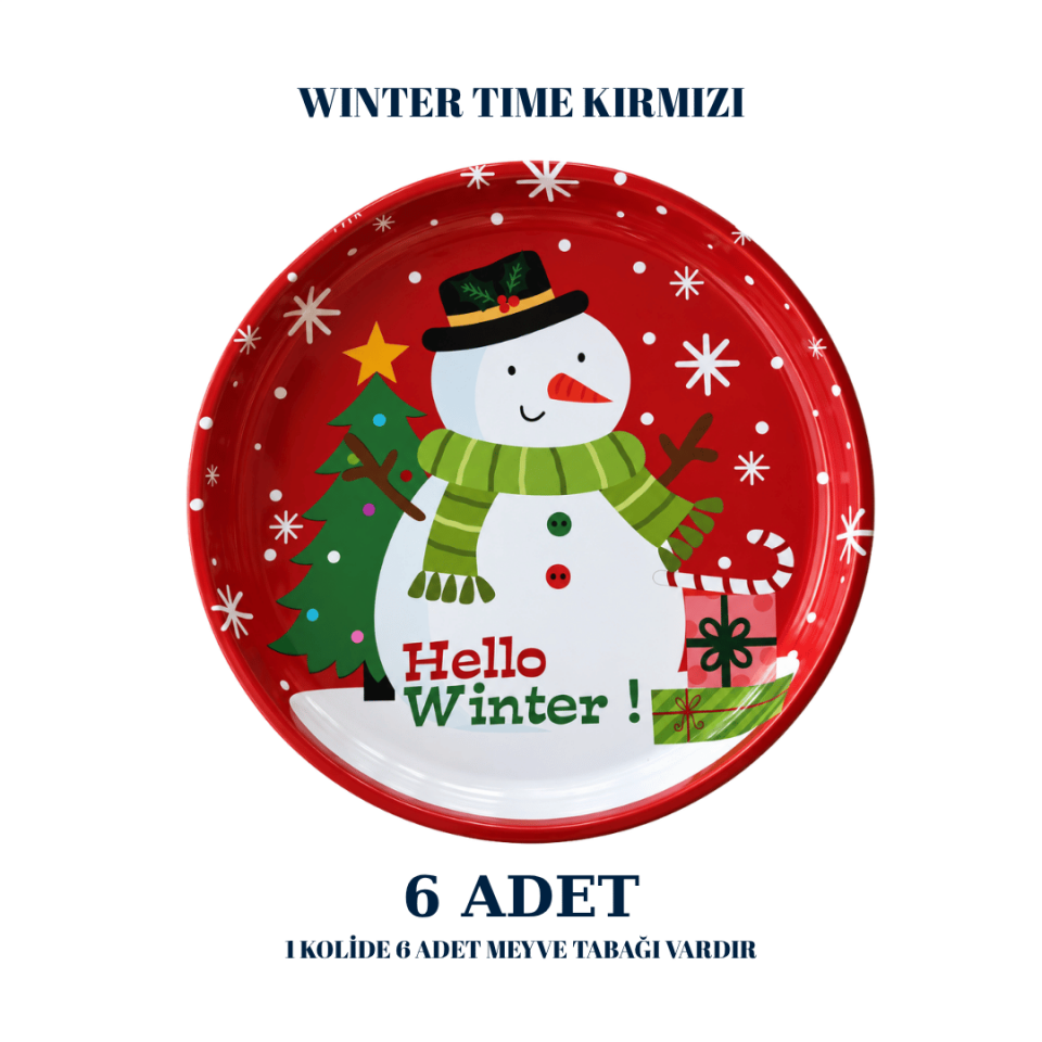 Sarkap Home 6 Adet Meyve Tabağı WinterTimeKırmızı