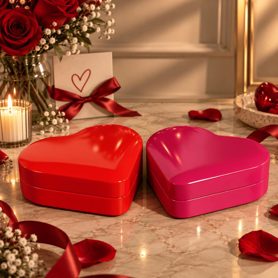 Sarkap Home 0,8 L 2'li Kalpli Kutular 171x150x39 mm Kırmızı&Pembe