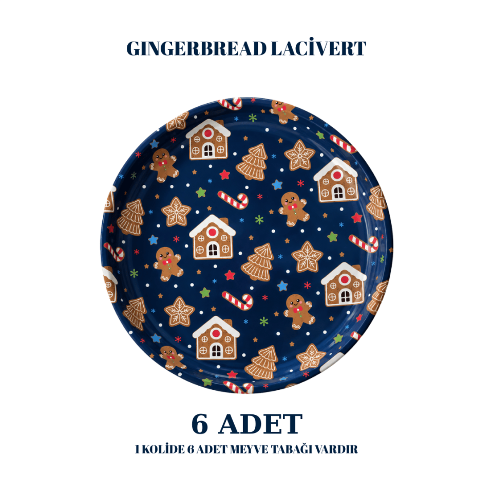 Sarkap Home 6 Adet Meyve Tabağı GingerbreadLacivert