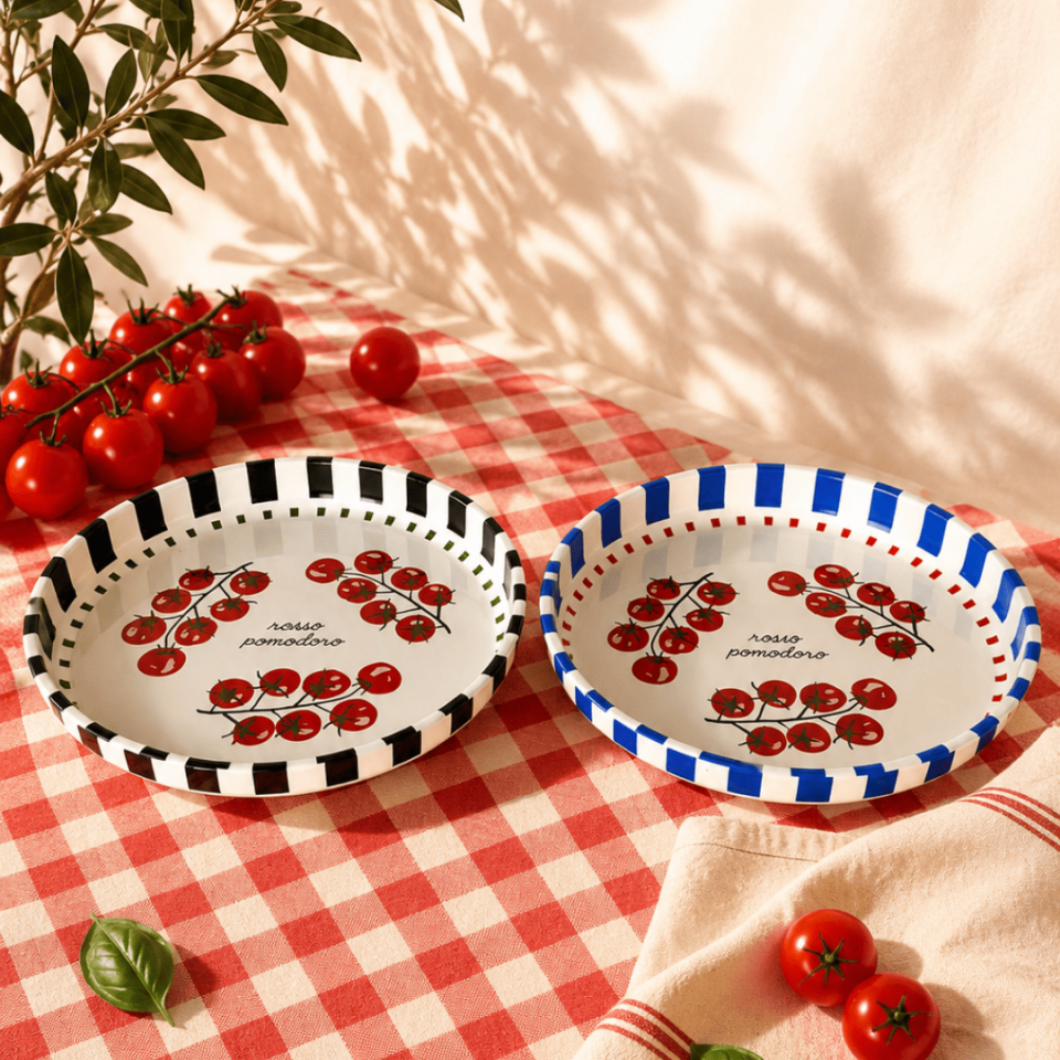Sarkap Home 26 Cm 2'li Meyve Tabağı Seti Siyah&Mavi