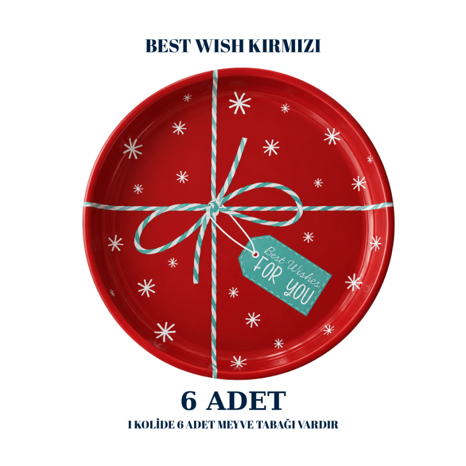 Sarkap Home 6 Adet Meyve Tabağı BestWishesKırmızı