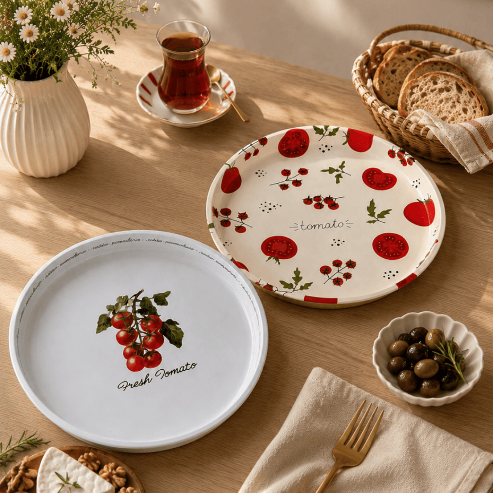 Sarkap Home 26 Cm 2'li Meyve Tabağı Seti Domates