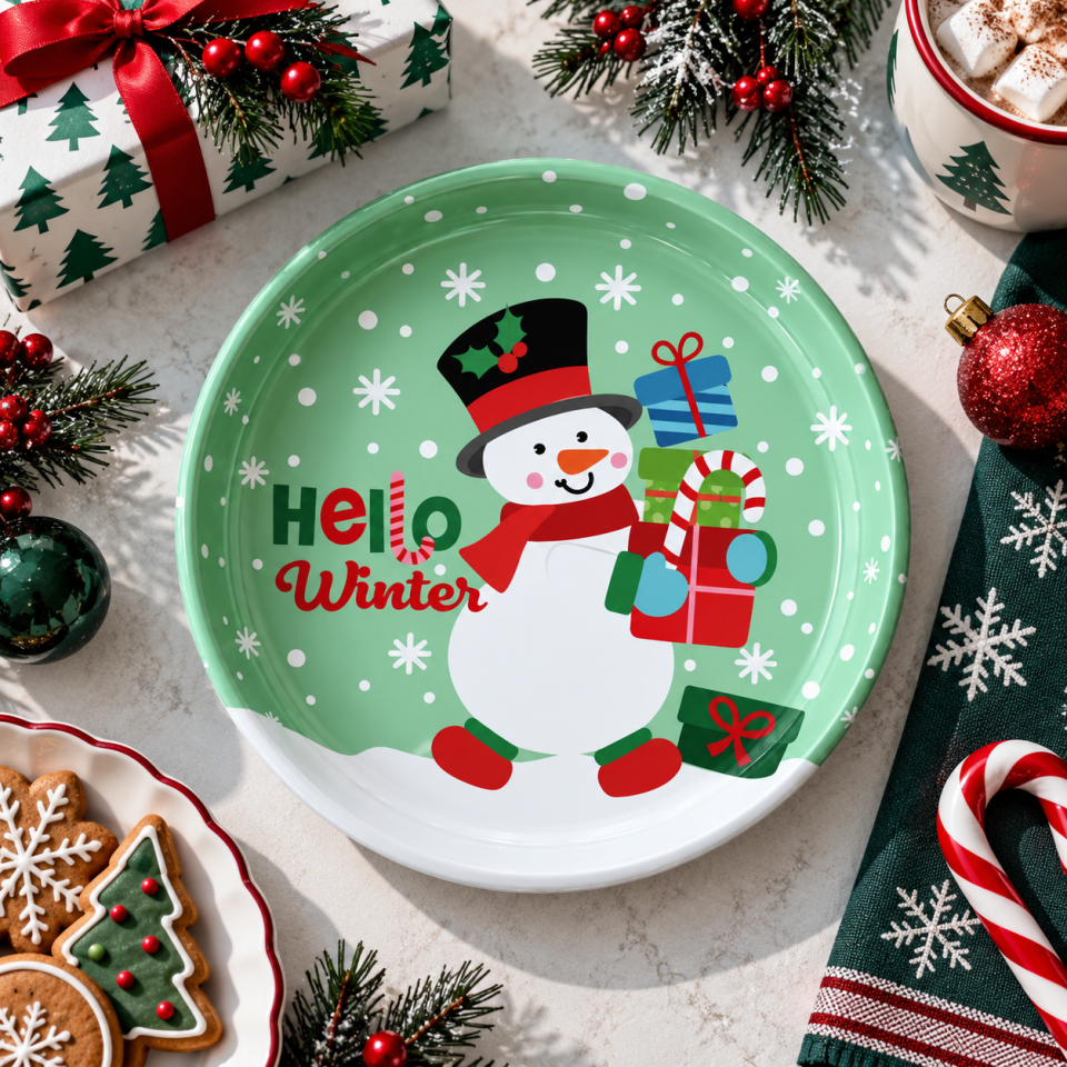 Sarkap Home 6 Adet Meyve Tabağı SnowmanMint