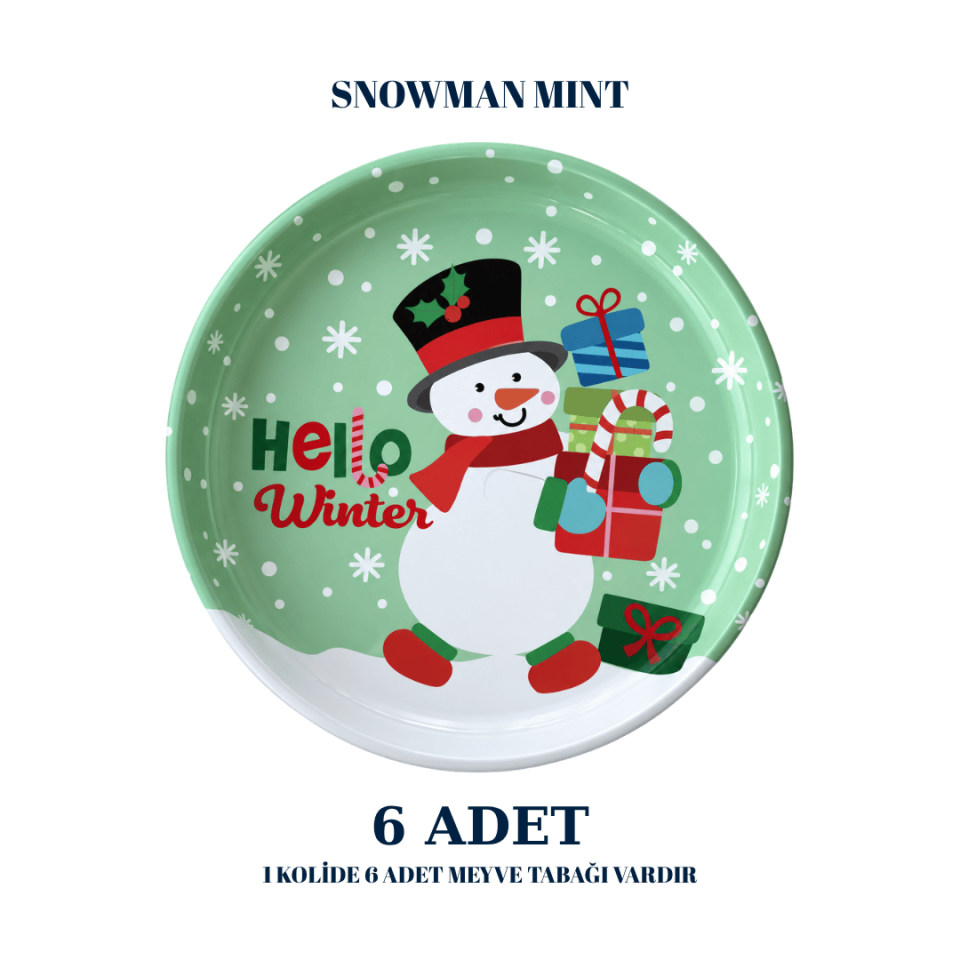 Sarkap Home 6 Adet Meyve Tabağı SnowmanMint