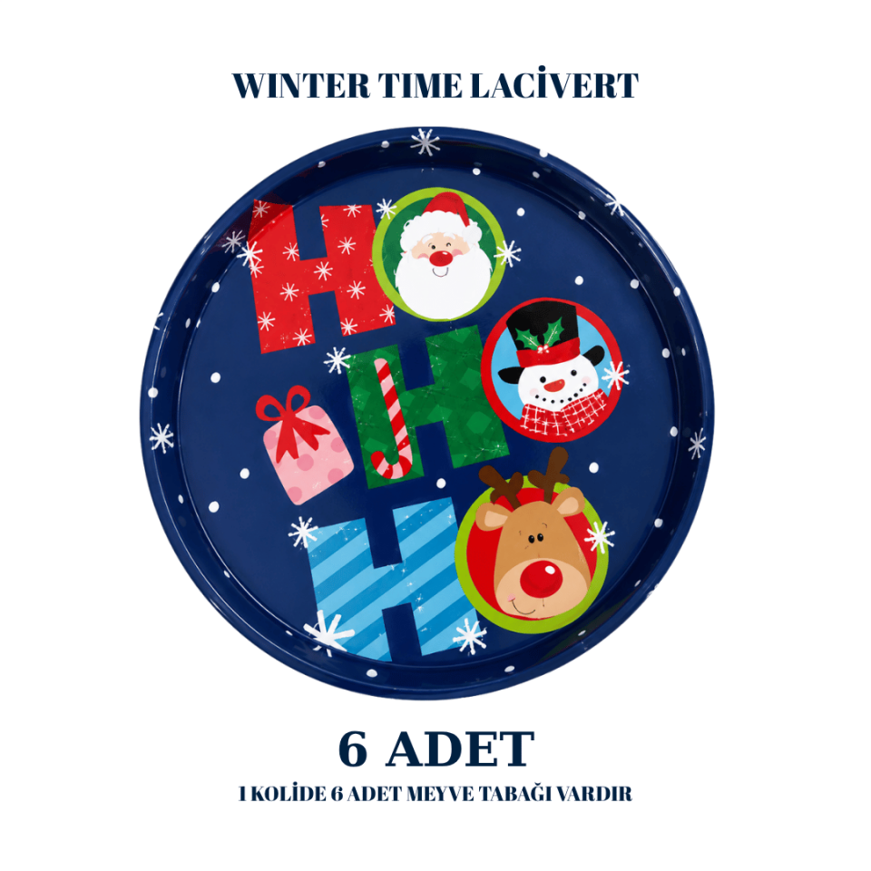 Sarkap Home 6 Adet Meyve Tabağı SnowmanLacivert