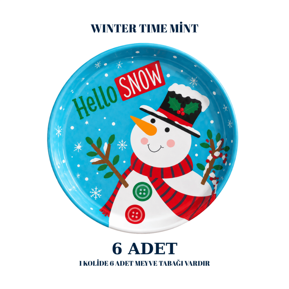 Sarkap Home 6 Adet Meyve Tabağı WinterTimeMavi