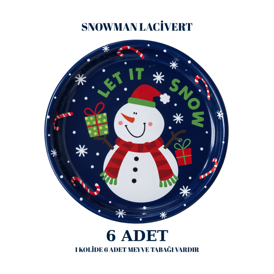 Sarkap Home 6 Adet Meyve Tabağı WinterTimeLacivert