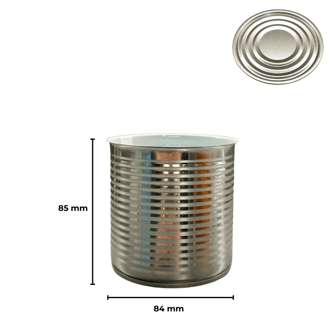 Sarkap 84x85 Pigment Laklı Kapaklı Konserve Kutusu Boğumlu  Kapak - Kordonlu  Silver