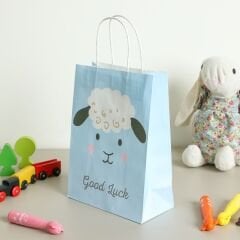 Sarkap Home 3'lü 19x26 Desenli Kraft Kağıdı Poşet Çanta Mavi