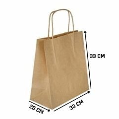 Sarkap Burgu Saplı Kraft Çanta 33x20x33