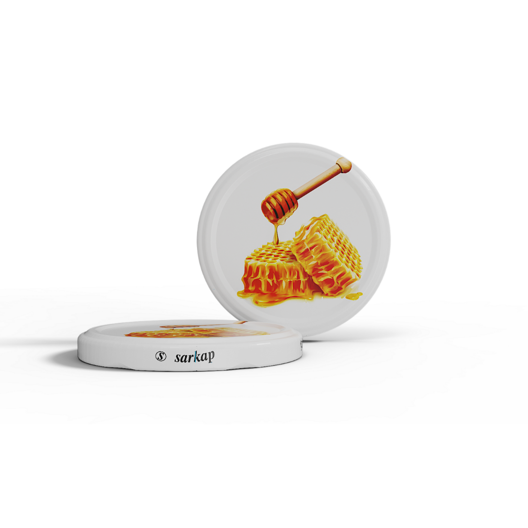 Sarkap 82 mm Bal Desenli Kavanoz Kapağı Petek