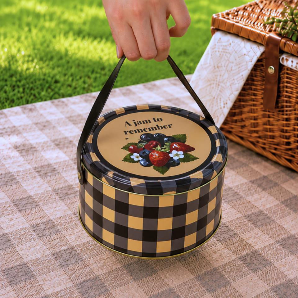 Sarkap Home 2,8 L Jam Deri Saplı Kutu ve 4'lü 200 ml Kavanoz Seti 190x100 mm Mavi