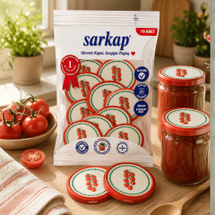 Hijyenik Paketli 10'lu 82 mm Kapak - Pop Art Sebze Seri DomatesSalkım