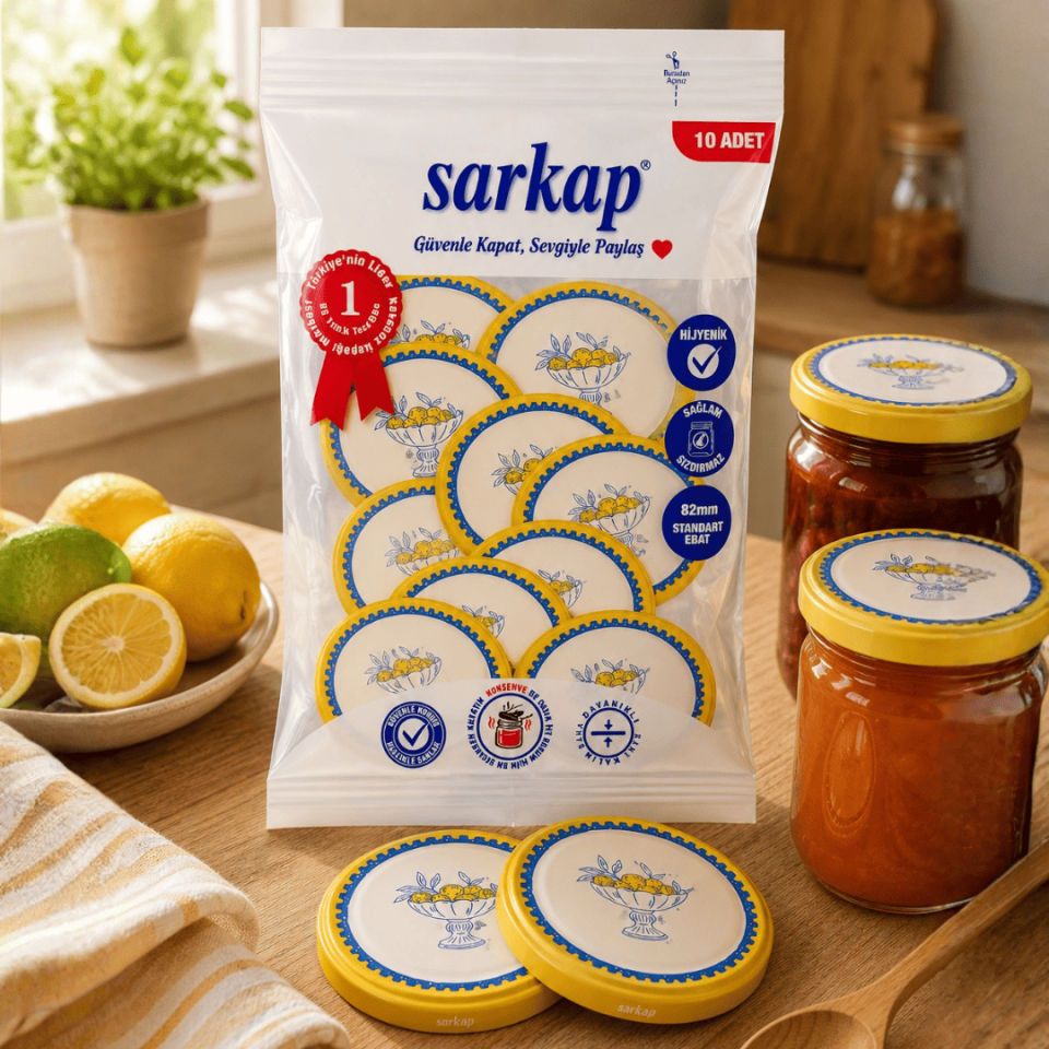 Hijyenik Paketli 10'lu 82 mm Kapak - Pop Art Sebze Seri   LimonKase