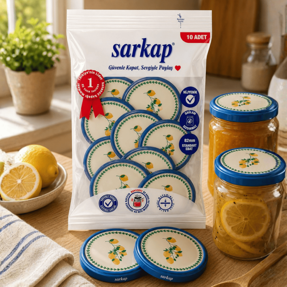 Hijyenik Paketli 10'lu 82 mm Kapak - Pop Art Sebze Seri   LimonSalkım