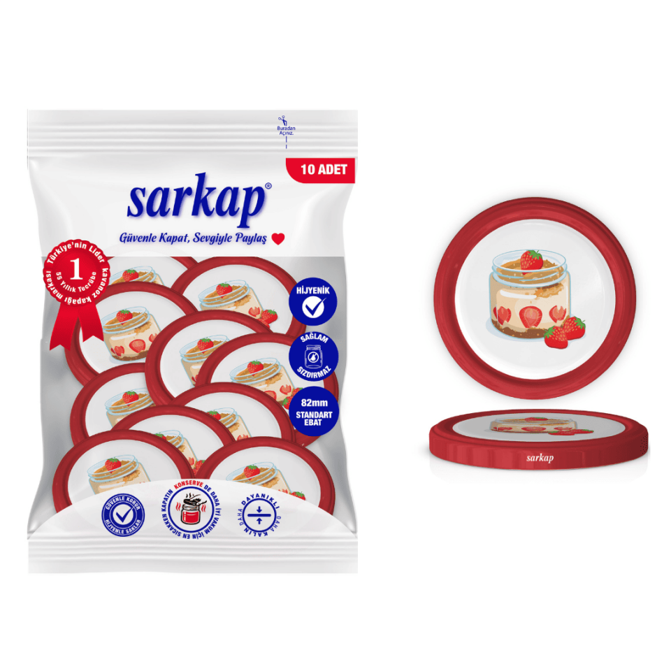 Hijyenik Paketli 10'lu 82 mm Kapak - Magnolia Seri Çilek