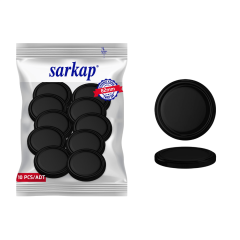 Hijyenik Paketli 10 Adet Kavanoz Kapağı Düz Renkler 82 mm Mat Siyah