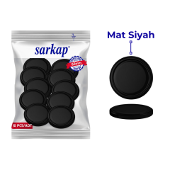 Hijyenik Paketli 10 Adet Kavanoz Kapağı Düz Renkler 82 mm Mat Siyah