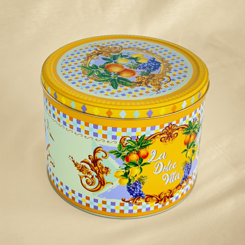 Lemon Design Dekoratif Metal Saklama Kutusu  Sarı