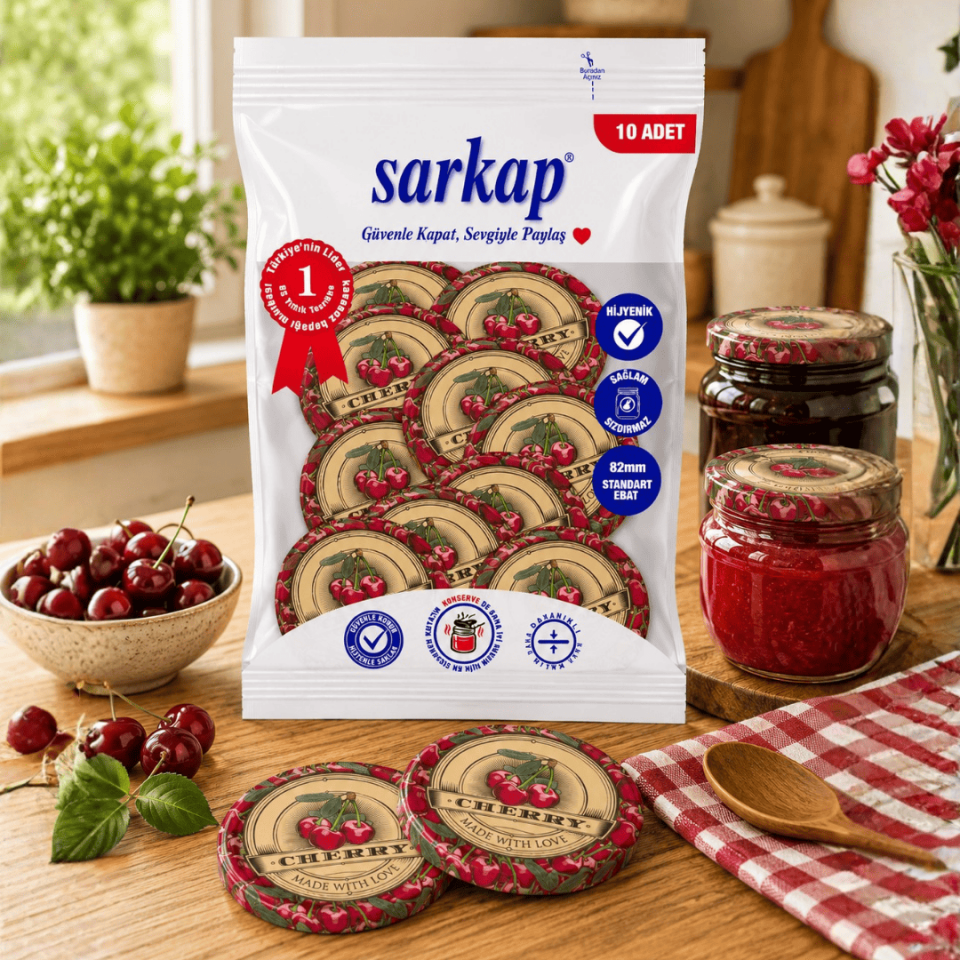 Hijyenik Paketli 10'lu 82 mm Kapak - Jams Cherry